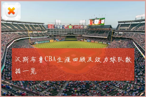 汉斯布鲁CBA生涯回顾及效力球队数据一览